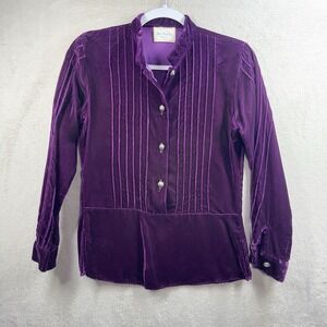 Bird Watchers Santa Fe Velvet Top Purple‎ Whimsigoth Witchy Sz M (?)
